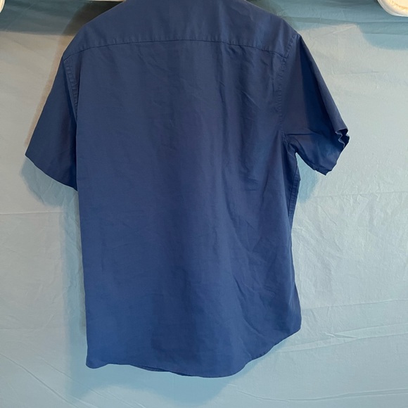 Mens XL SLIM FIT BLUE BUTTON UP SHORT SLEEVED SHIRT RVCA - Picture 5 of 5